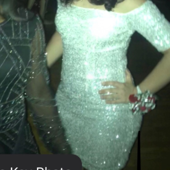Goregous sequined white dress - Picture 2 of 2